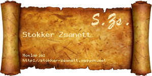 Stokker Zsanett névjegykártya